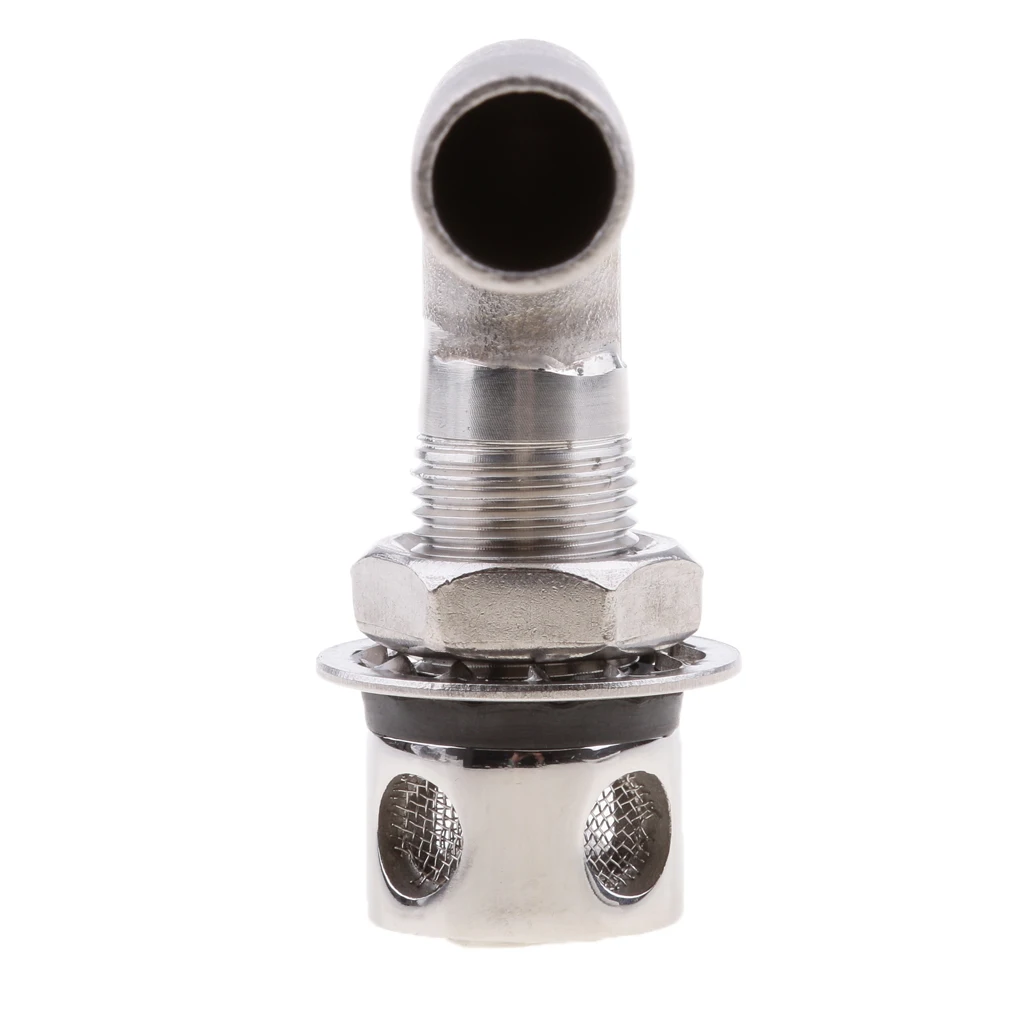 Stainless Steel Boat Yacht 90 Degree Angle Fuel Gas Tank Vent, Silver