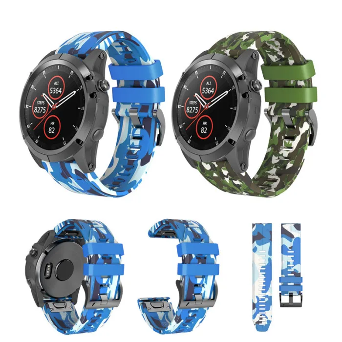 26 мм силиконовый Камо часы ремешок Браслет на петле для Garmin Fenix 3/3 HR/5X GV99