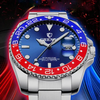 

Fashion Mix Color Dial Men Watches Silver Stainless Steel Waterproof Casual Sport Watch for Male Luxury Top Brand Gift Clock