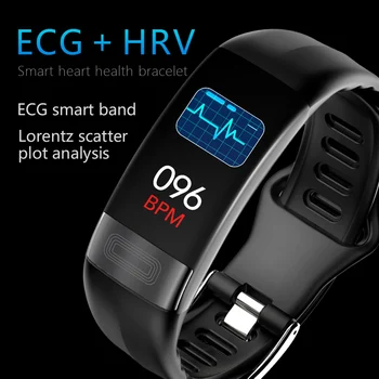 

P11 Color Screen Smart Bracelet ECG + FLV ECG Monitoring Blood Pressure Monitor Sports Step 67waterproof USB