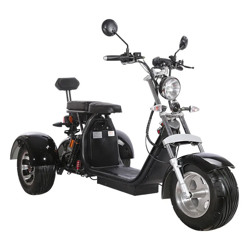 2Pcs 3 Wheels Motorcycle Double Seat Electric Tricycle for Adult 25cm Wide Tire Anti-theft Disc Brake Battery Removable | Бытовая