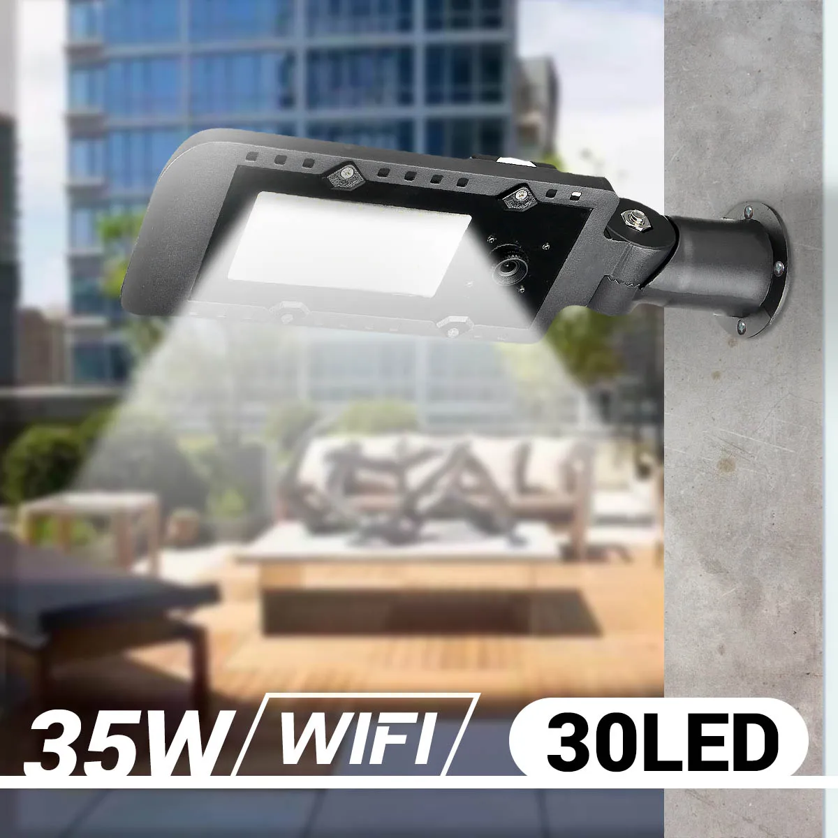 

DC12V 35W Outdoor Lighting Waterproof IP65 LED Street Light with WiFi 1080P IP Camera Aluminium Alloy Garden Wall Lamp