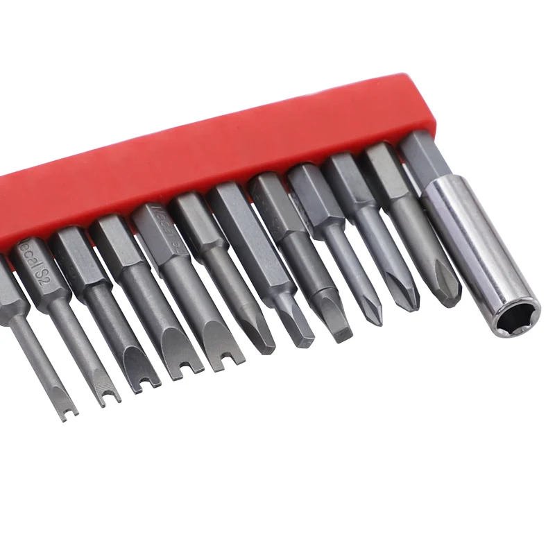 12PCS 50-100mm Screwdriver Bit S2 Steel 1/4” Hex Shank Magnetic Electric Screw Driver Bits Hand Tools