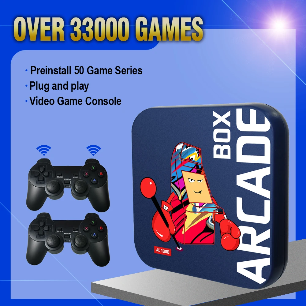 Аркадная игровая консоль для PS1/DC/N64/Sega 64 ГБ Классическая Ретро 33000 + игр дисплей 4K HD