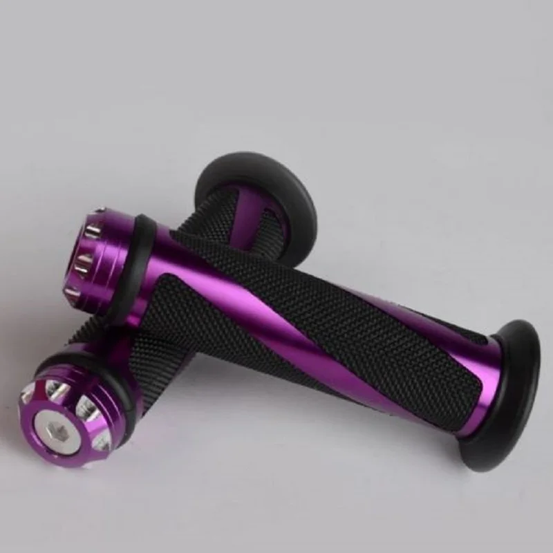 1 пара 7/" 22 мм руль мотоцикла рукоятки заменить Фиолетовый Универсальный алюминиевый зерна резиновые ручки на руль чехол для рукоятки крышка