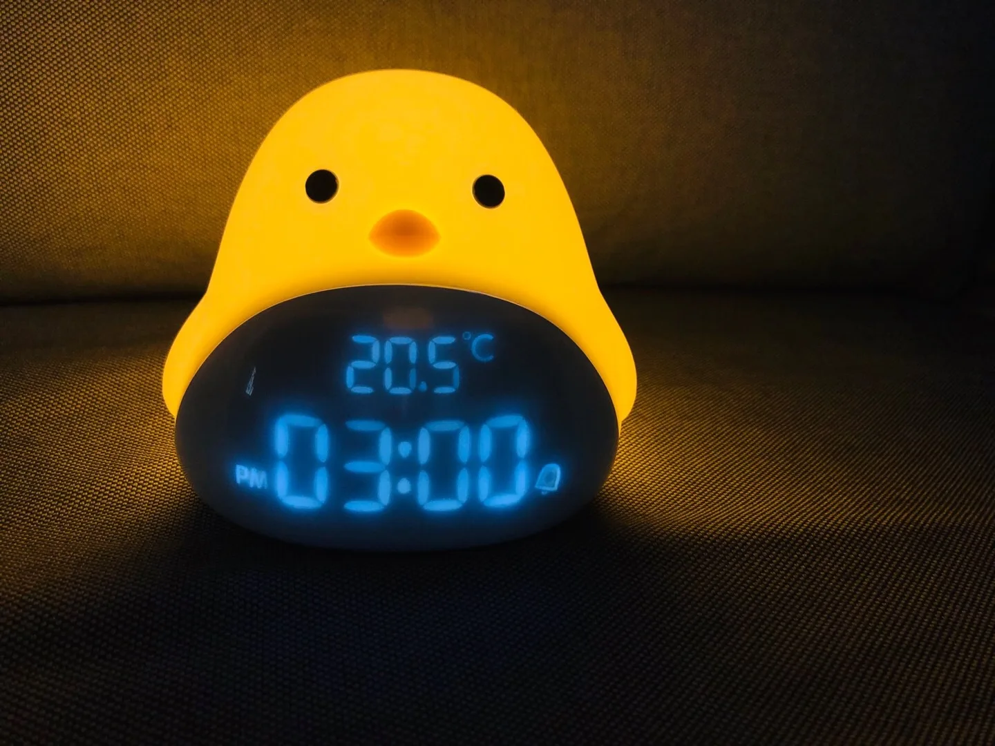 Multi-function Alarm Clock Kid Night Light Alarm Clock Cartoon Birdie Mat Snooze Electronic alarm clock student bedside Lamp - Цвет: Yellow