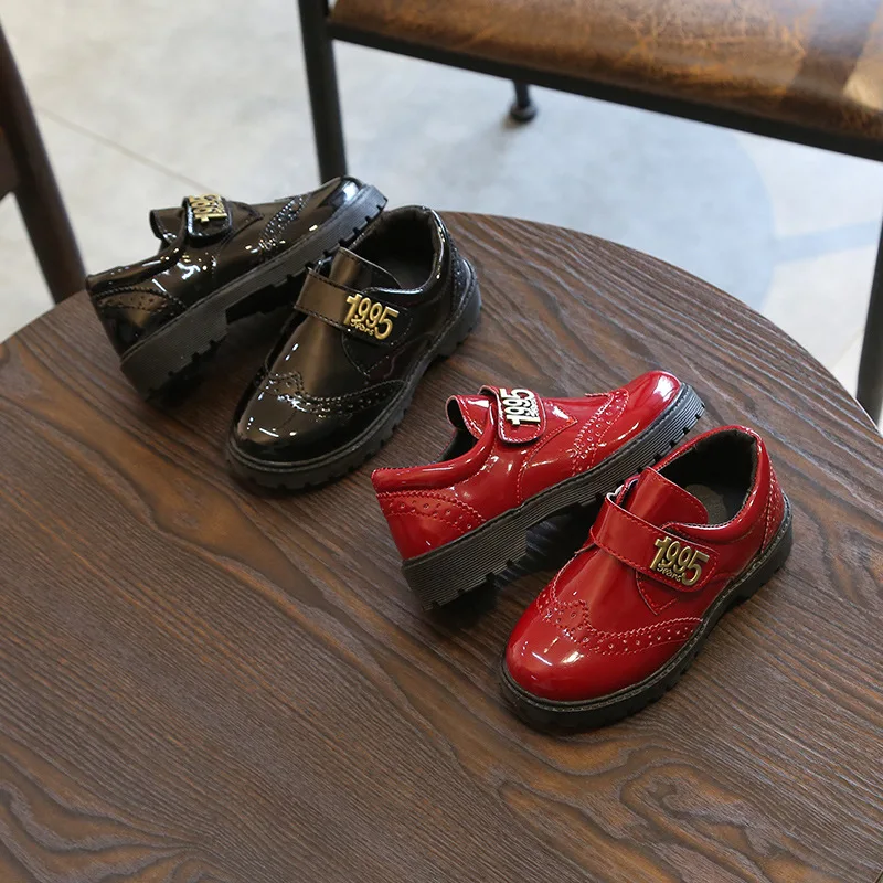 

Men's Children's Shoes Suit Lacquer Leather Children's Dress Shoes New Retro Performance Shoes Students'Performance Shoes
