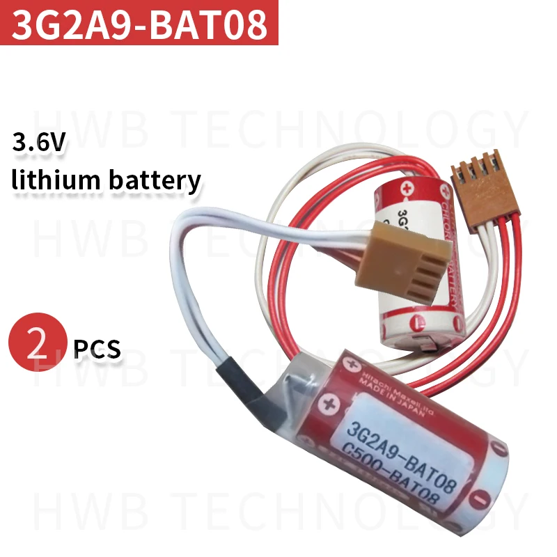 2 упаковки C500-BAT08 3G2A9-BAT08 3,6 V 1600mAh батареи PLC батарея с вилкой для OMRON