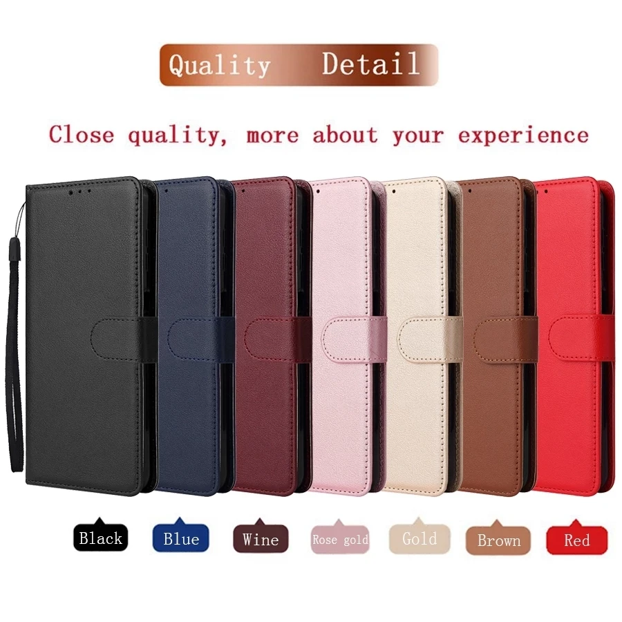 Leather Wallet Case For Xiaomi  Redmi Note 10 9 8 8T 7 6 5 S/Pro Max 9 9A 9C 8 8A Mi 10T 9 F1 5X Lite Wallet Case Protect Cover