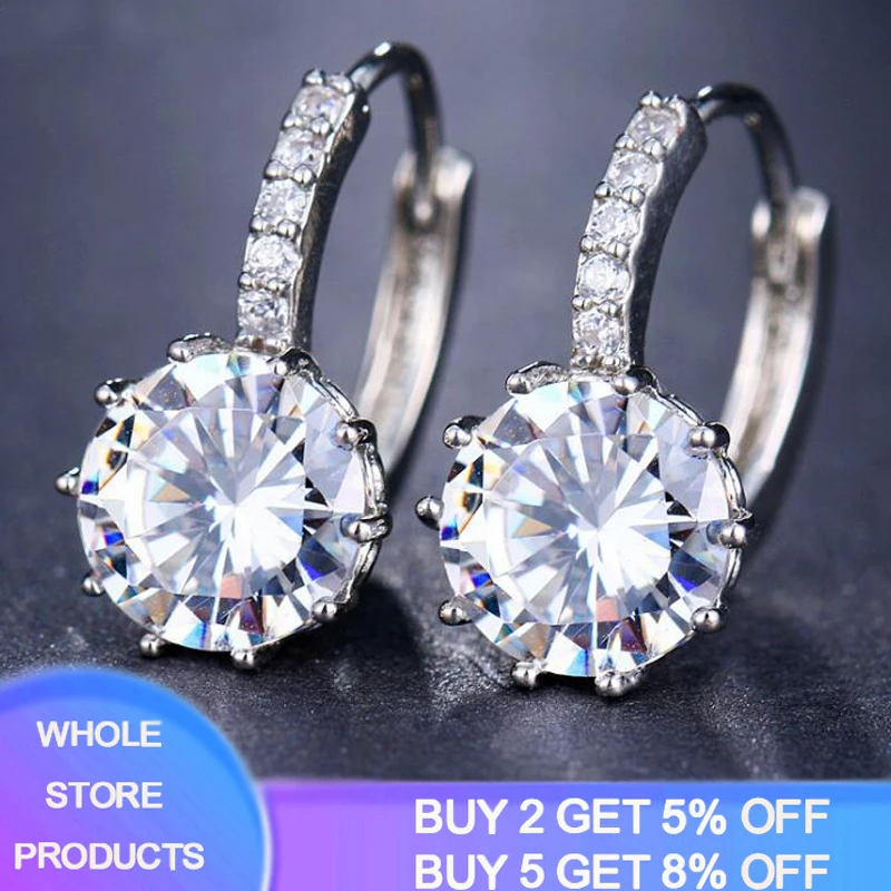 

YANHUI New Fashion Cubic Zirconia Dangle Earrings for Women Girls Valentine Day Gift Bohemia Silver 925 Jewelry Bijoux