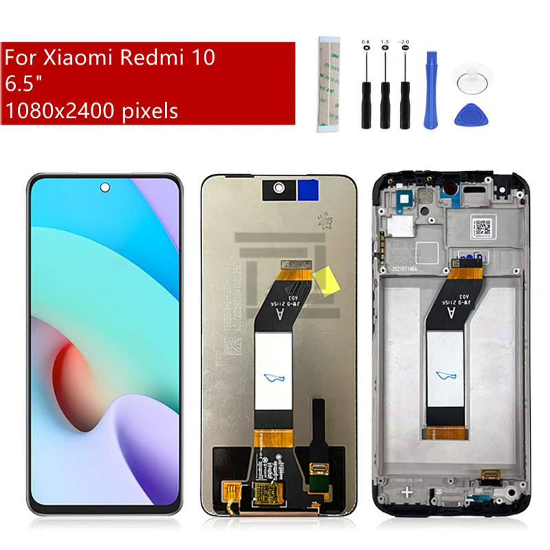 

ЖК-дисплей с сенсорным экраном и дигитайзером в сборе с рамкой для Xiaomi Redmi 10, замена дисплея, запасные части