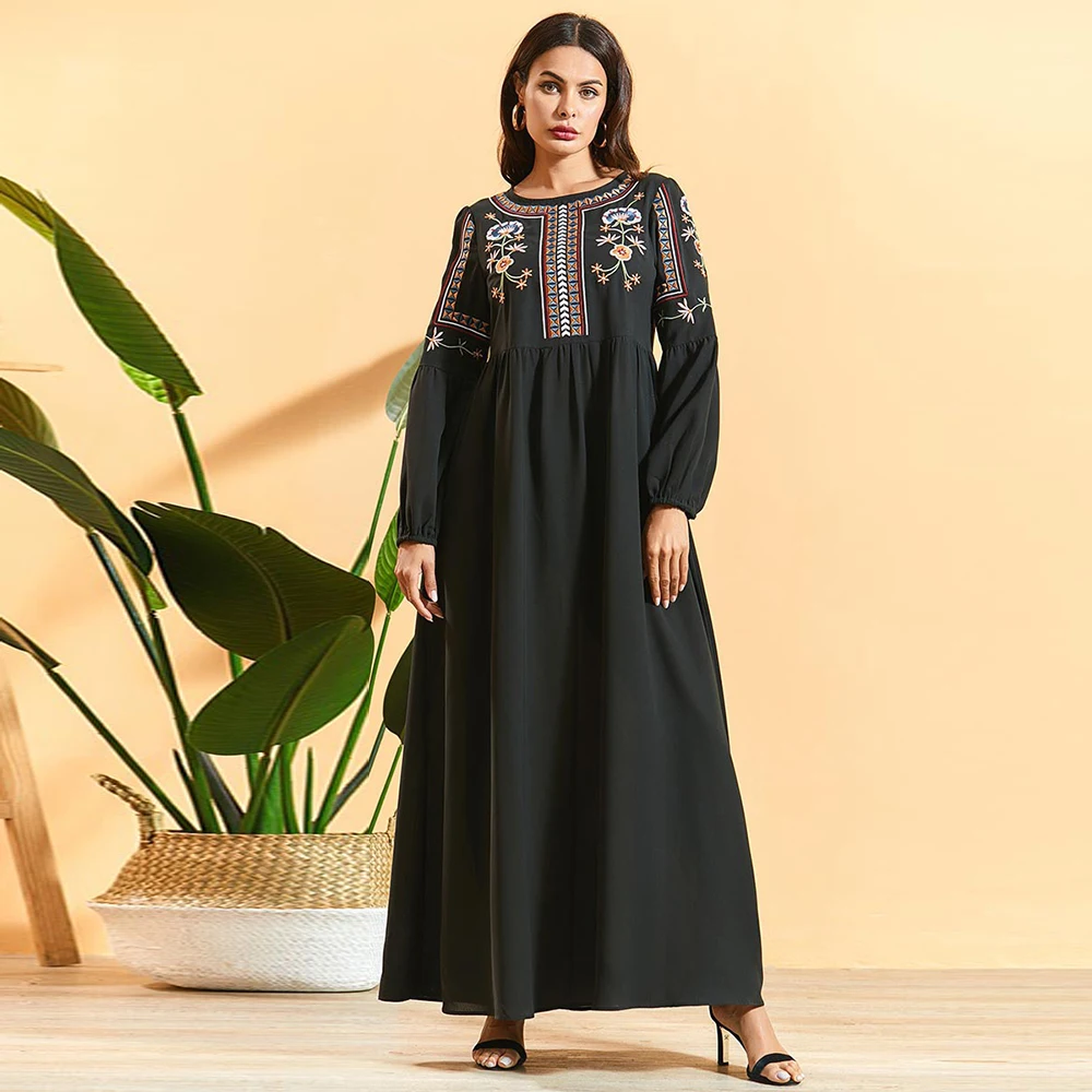 Ramadan Eid Abaya Mubarak Black Hijab Turkish Dresses Muslim Maxi Dress ...