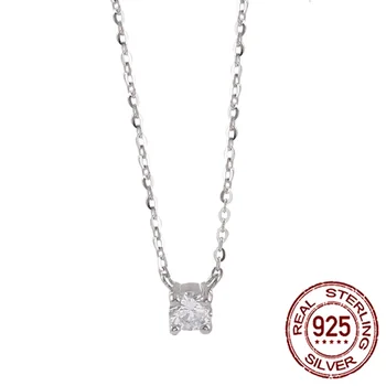 

925 Sterling Silver Necklace 0.3cm 0.4cm 0.5cm 1 Diamond Super Flash Pendant Zircon Necklace for Women Fashion Jewelry Gift