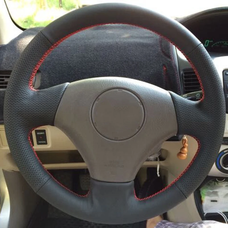 

Hand-stitched Black Artificial Leather Car Steering Wheel Covers Wrap for Toyota Vios Corolla 2000-2004 Mark 2 for Lexus GS43