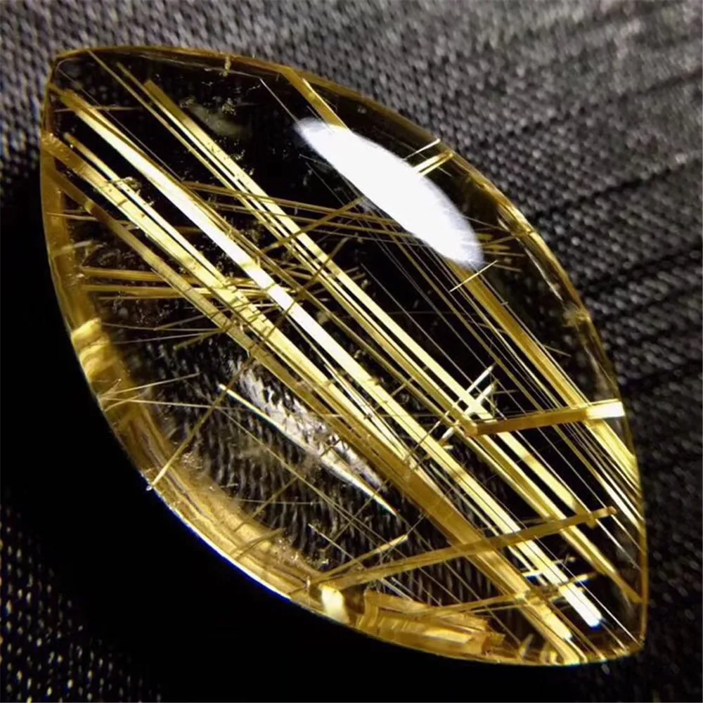 

Top Natural Gold Rutilated Quartz Pendant For Woman Lady Man Crystal 35x20x9mm Beads Horse Eye Clear Stone Fashion Jewelry AAAAA