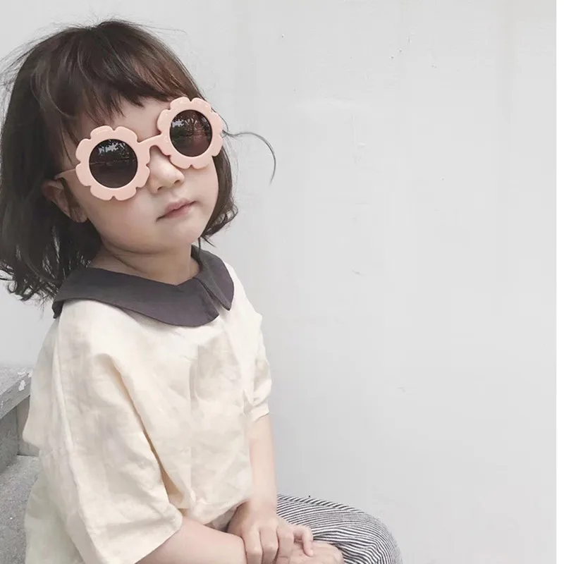 Винтажные очки детские солнцезащитные очки с круглым цветком Gafas детские спортивные солнцезащитные очки UV400 для девочек и мальчиков Oculos De Sol