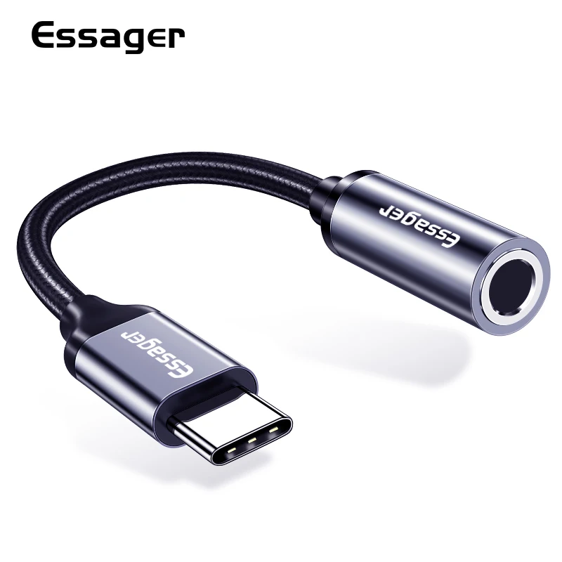 Адаптер Essager для наушников с разъемом типа c на 3 5 мм USB C аудиокабель Aux Huawei P30 P20 Pro