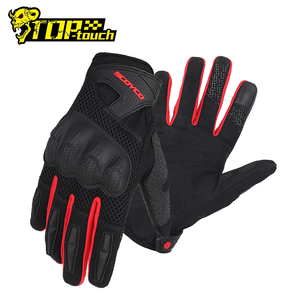 SCOYCO Motorcycle Gloves Summer Breathable Guantes Moto Gloves Touch