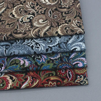 

Wide 58" 100% Cotton Poplin Pteris Printed Fabric Scarf Garment Shirt Material By the Half-Yard