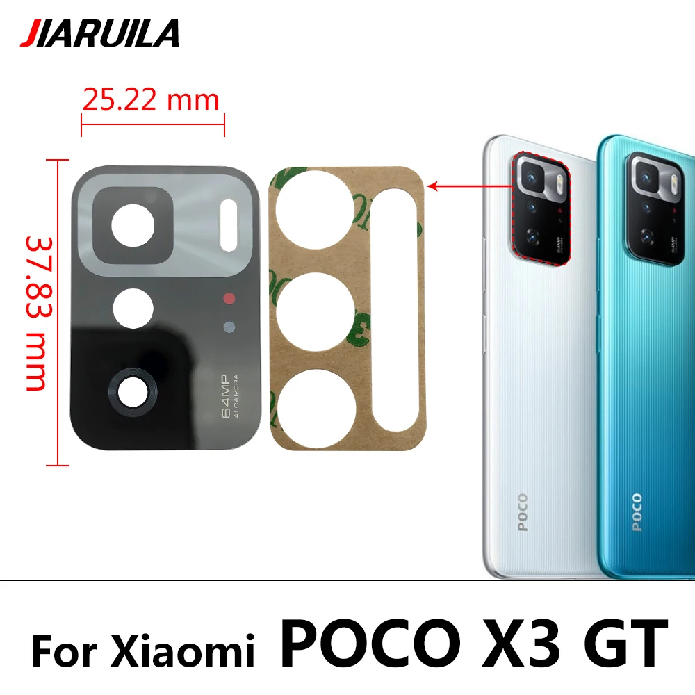 Rear Back Camera Glass Lens For Xiaomi Redmi Poco M3 F3 X3 NFC GT F2 F4 F5 X4 M4 Pro 4G 5G Pocophone F1 With Adhesive 2Pcs/Lot camera lens cover,phone camera lens