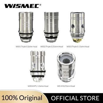 

[Official Store] Original Wismec WS Coil WS01 0.2ohm/WS02 0.25ohm/WS03 1.5ohm/WS04 1.3ohm head/WS-M 0.27ohm for Sinuous solo