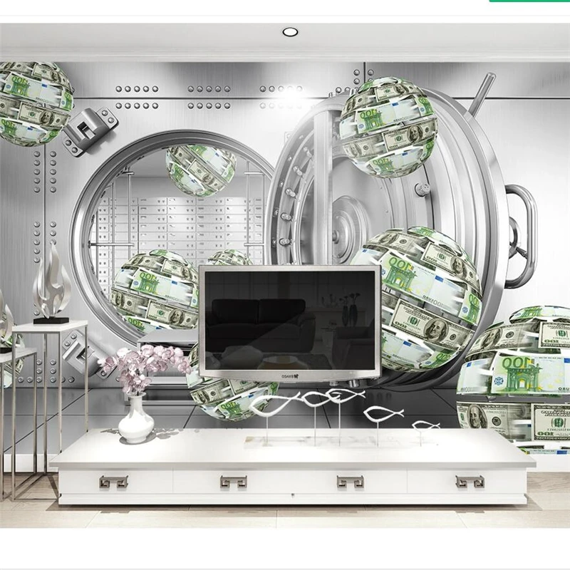 

Drop Shipping Custom Photo Wallpaper 3d Murals Dollar Ball Abstract Creative Three-dimensional Space TV Wall 3d Wallpaper
