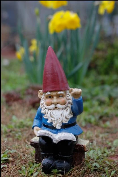 Adornos de resina para elfo de jardín, libros, enanitos, decoración del hogar, patio de jardín, habitación de niños|Figuras y - AliExpress