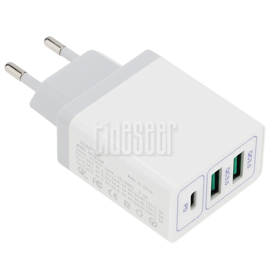 US $1.076.02 Folding 36W 3 Ports USB Charger PD Dual QC30 Fast Charging Wall Charger Adapter For IPhone MP3 Mobile Phone Tablet 200pcs