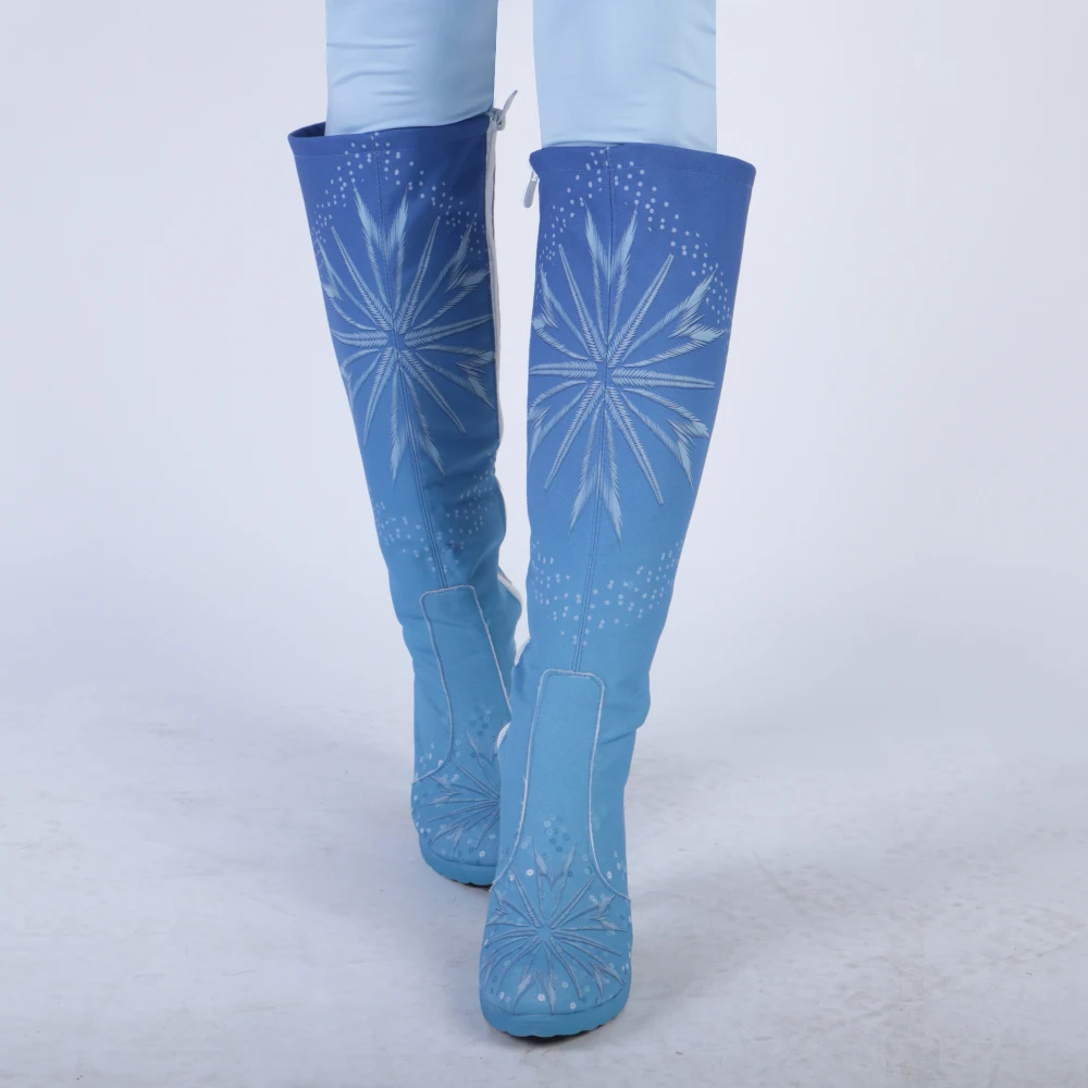Nieuwe Froz 2en Cosplay Sneeuw Volwassen Elsa Laarzen Kostuum Halloween  knie-hoge Hoge Hak Elsa Schoenen Kostuum Prinses Ijs queen Elsa Prop