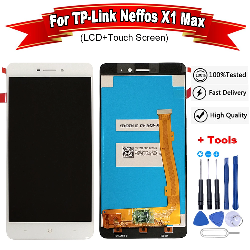 ЖК-дисплей и сенсорный экран в сборе 5 дюйма для Φ Neffos X1 Max запасные части +