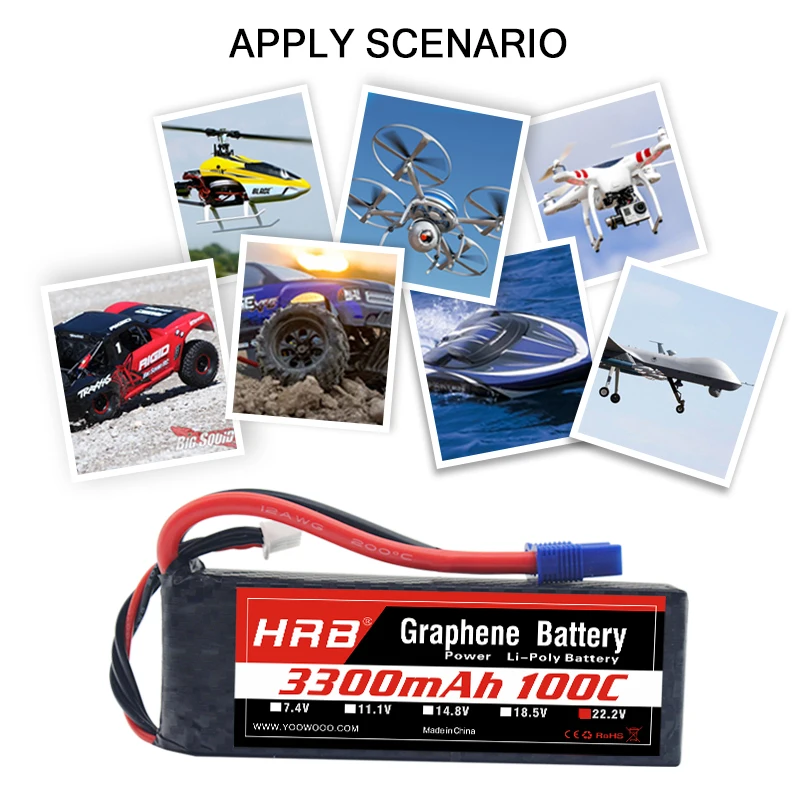 HRB графеновая батарея 6S 22,2 V 3300mah 100C XT60-T разъём для LiPo батарей батарея для Goblin 570 вертолет AlIGN T-REX 450L RC автомобиль Лодка