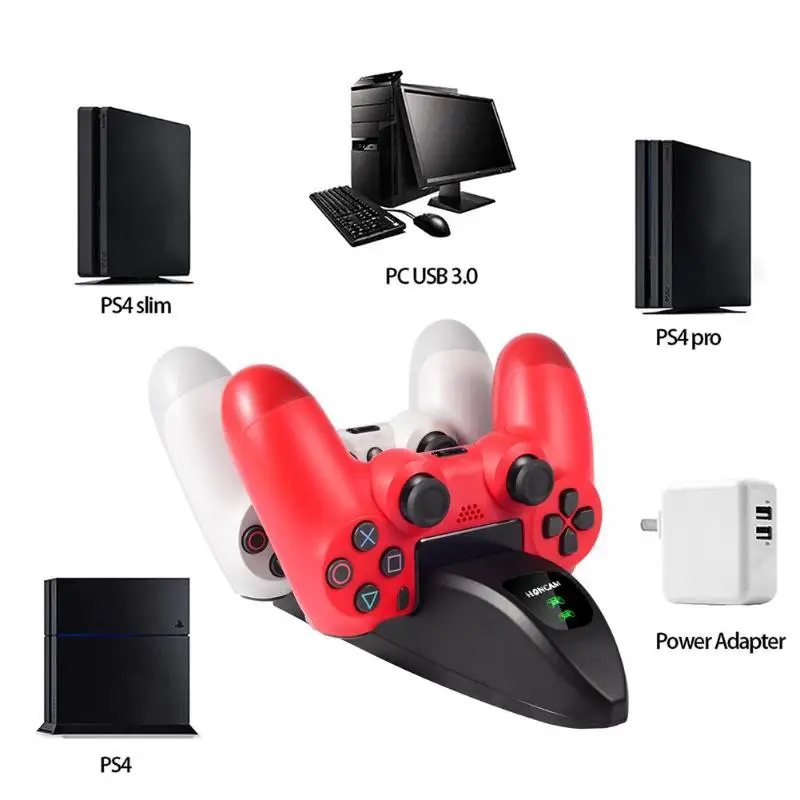 Универсальная игра, ручной контроллер, зарядная док-станция для PS4 SLIM PRO светодиодный Micro usb Подставка для зарядки для Sony Playstation4 питания игры