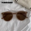 YOOSKE-gafas de sol redondas de estilo coreano para mujer, anteojos de sol femeninos pequeños, de marca de diseñador, Estilo Vintage ► Foto 2/6