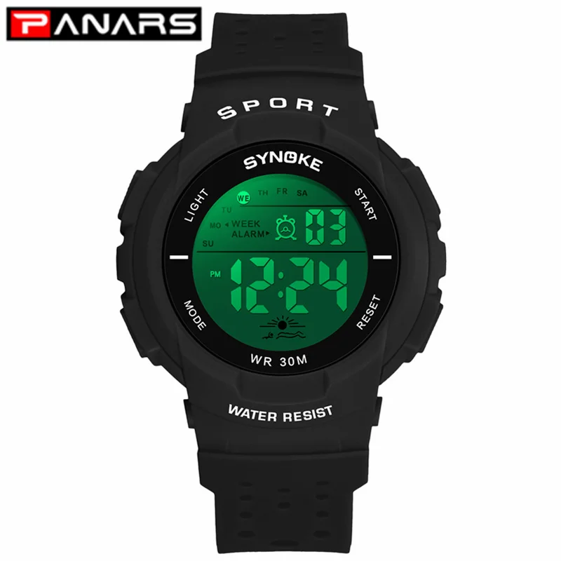 

PANARS Kids Sports Digital Watches Colorful LED Hollow Out Strap Multi-function Students Casual Electronic Watches Teenager Boys