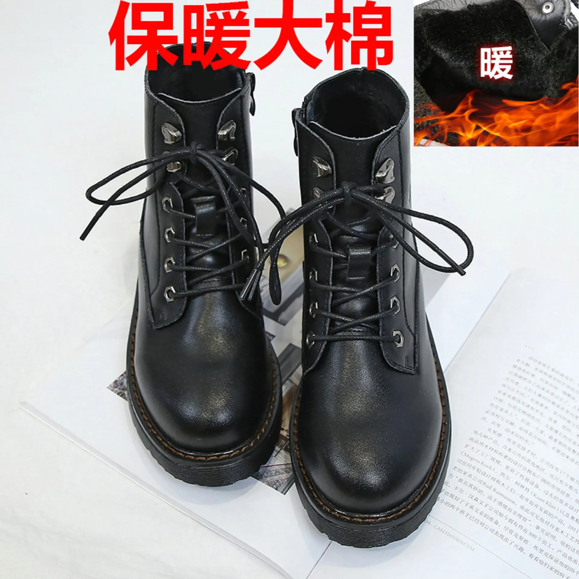 

Within England Martin Boots WOMEN'S Boots Extra High-Style 2019 Winter New Style Network Kapok Shoes Rubber Shoes Versatile INS