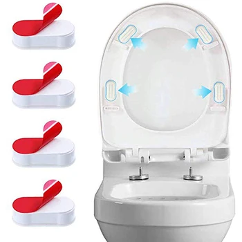 

4pc Portable Bumpers Toilet Seat Cover Lifter Kit with Strong Adhesive Avoid Touching Hygienic Clean Supplies for Home and Hotel
