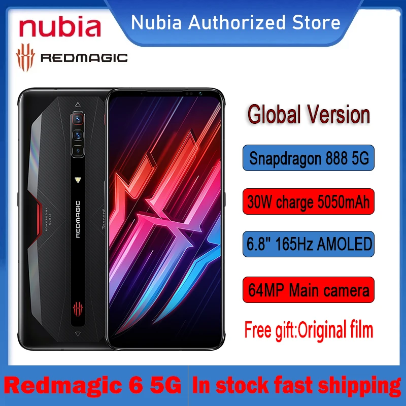 Смартфон Nubia Red Magic 6 игровой 12 Гб глобальная версия ГБ Snapdragon 128 888 мобильный телефон