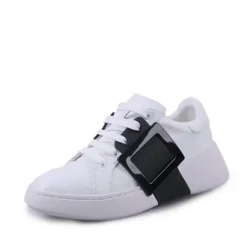 

White shoes women 2020 new color matching wild women's shoes thick bottom flat sports casual fashion board shoes size 35-40