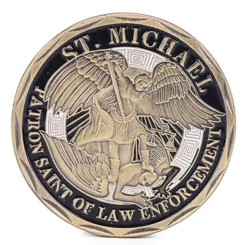 

1pc Bronze Police Officer ST Michael Patron Saint of Law Enforcement Challenge Coin United State Coin