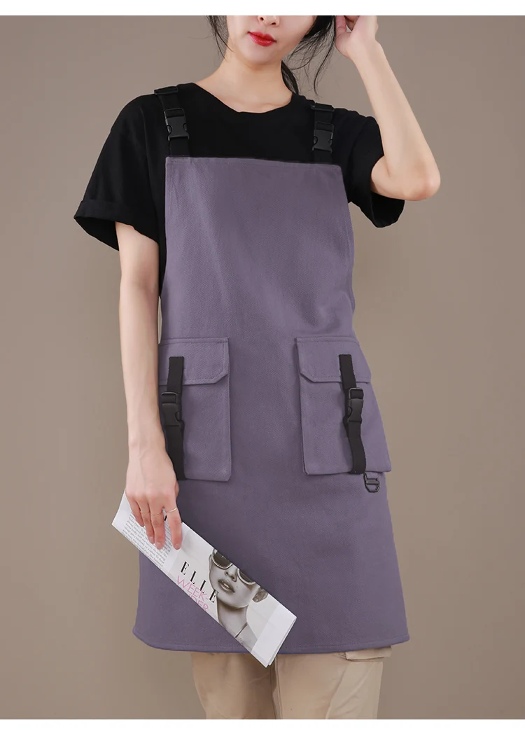 Algodão Canvas Pinafore Vestido, Obras de jardinagem