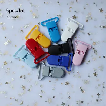 

5Pcs 25mm Plastic Baby Pacifier Clips Transparent Pacifier Clips Soother Holder For Baby Pacifier Nipples Holder Round Clamp