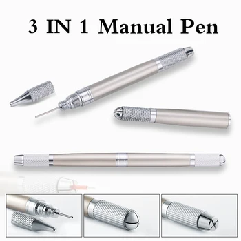 

Double head Manual Fog Eyebrow Tattoo Liner Pen Microblading Permanent Manual Eyebrow Tattoo Gun Makeup Tool for Round needle