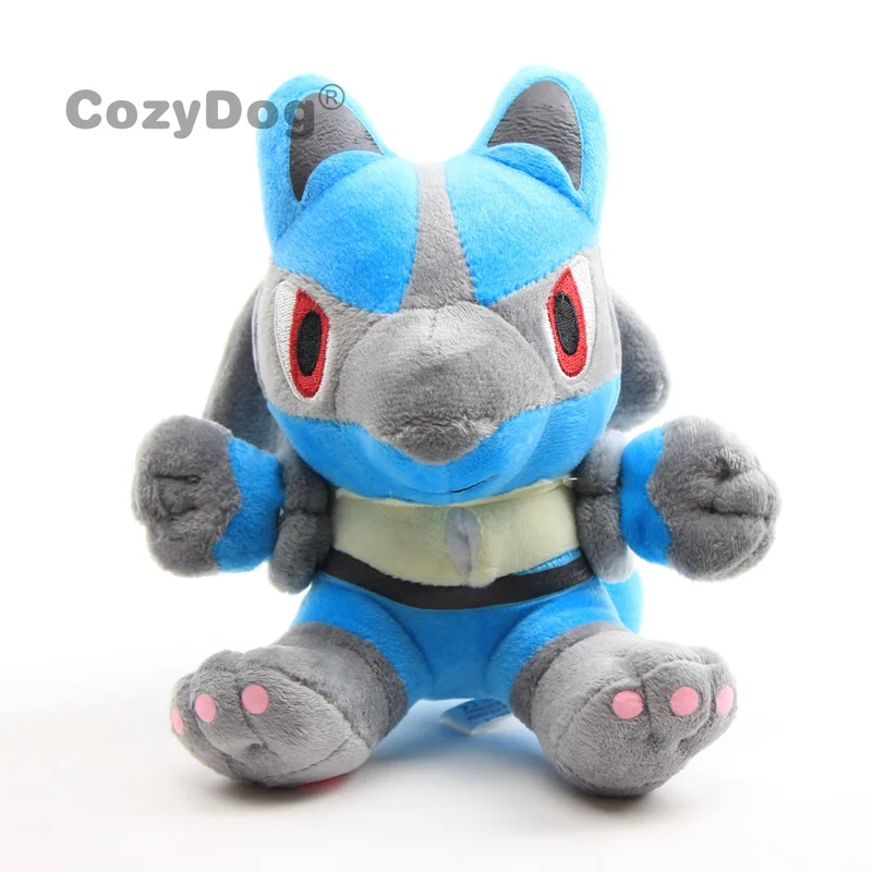 

16cm Lucario Plush Toy Stuffed Peluche Dolls Japan Anime Pikachu Charmander Gengar Vulpix Eevee Series Dolls baby kids Gift