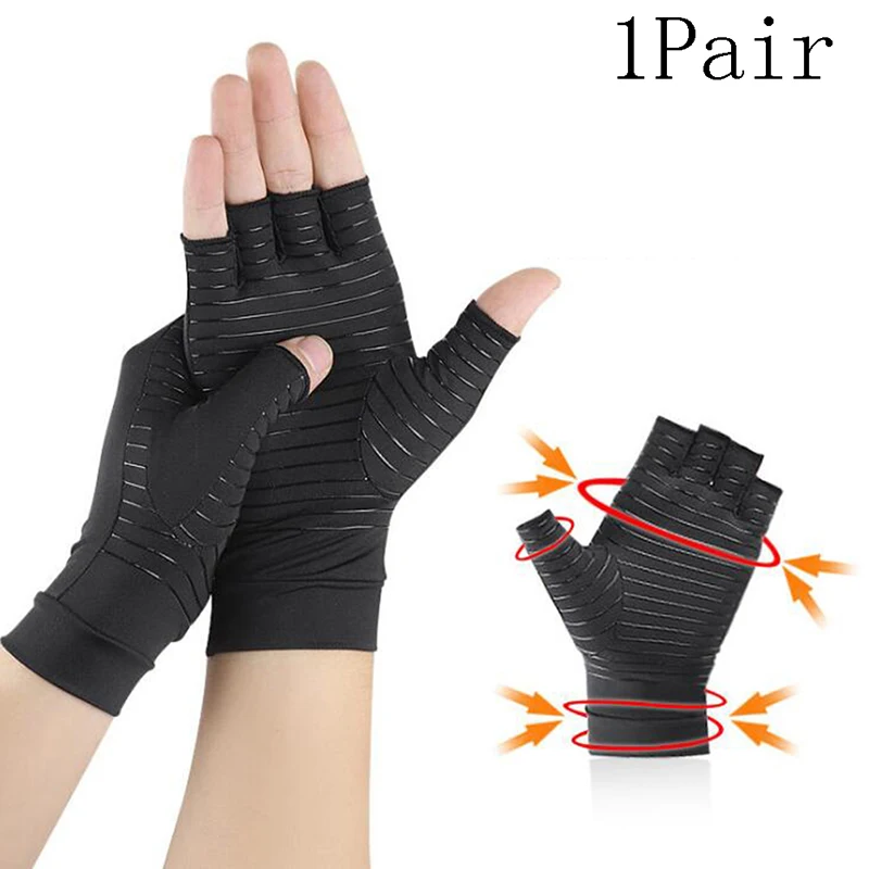 1pair Compression Gloves Brace Support For Women Men Arthritis Relief Carpal Tunnel Hand Wrist Pain Relief Anti-slip