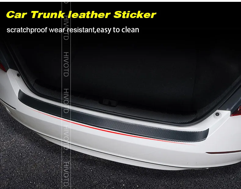 CAISHENYE Fit for Volkswagen Vw Tiguan 2 2021-2018 Car Accessories Interior Rear Guard Bumper Leather Sticker Sill Pad Car Styling Trim Color Name : Outer
