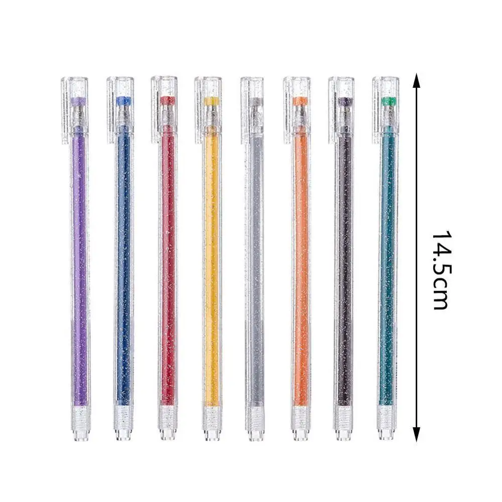 8 шт цветные гелевые ручки, Цветные мигающие ручки, маленькие свежие цветные школьные ручки, офисные канцелярские принадлежности, ручные принадлежности, металлические иглы A3F2