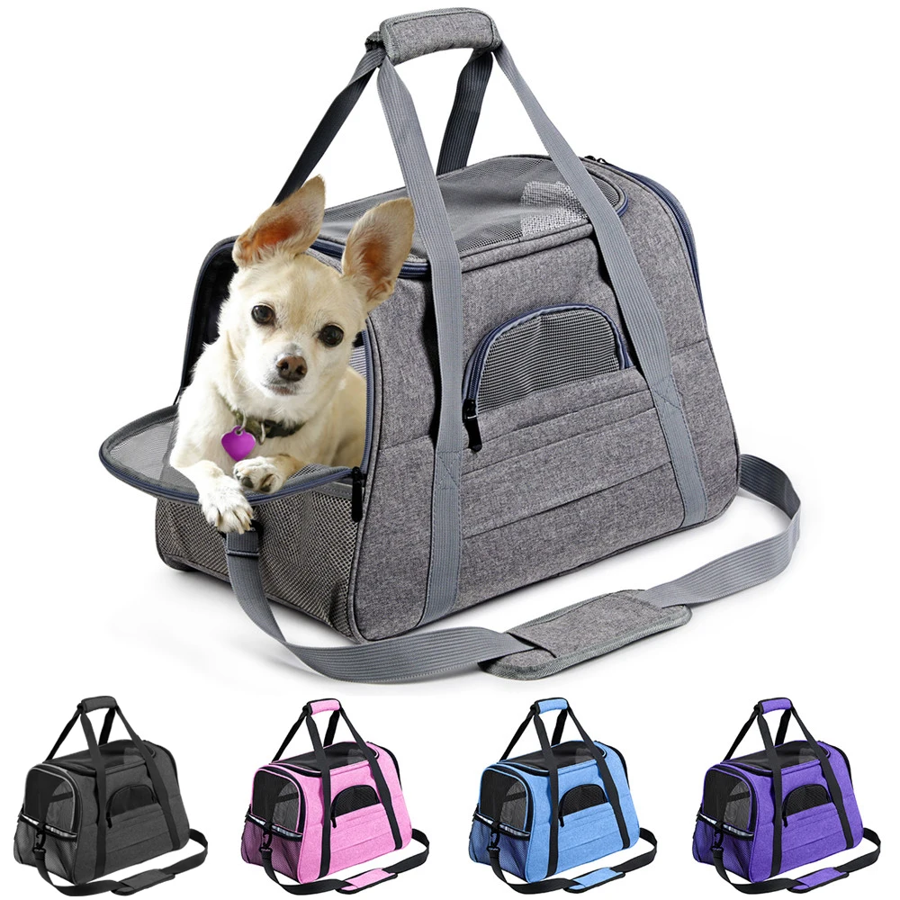 Dog Carrier Portable Pet Backpack Messenger Cat Carrier Outgoing Small Dog Travel Bag Soft Side Breathable