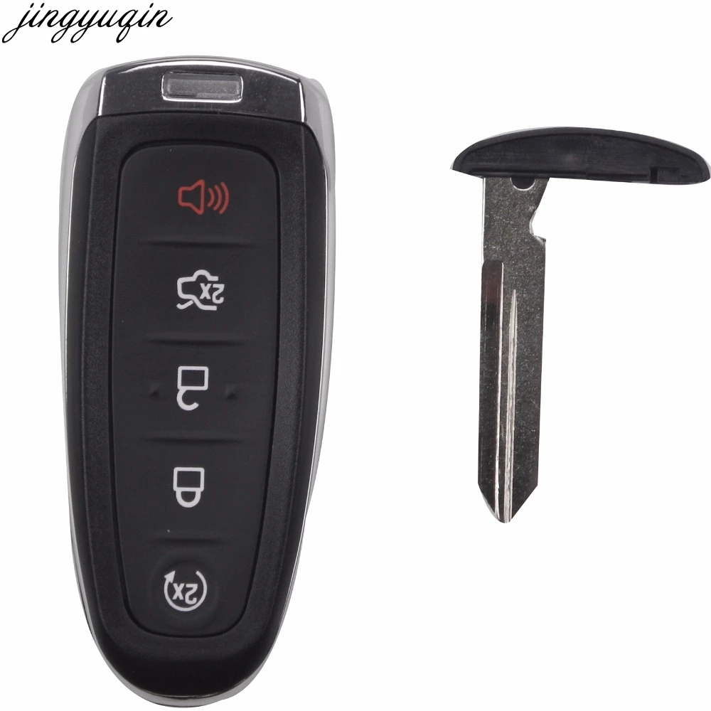 Jingyuqin 5 Buttons Smart Remote Car Key Case Cover Fob For Ford Explorer Edge Escape Flex Taurus 2011 2012 2013 2014 2015 4 buttons 433mhz car key for hyundai i30 ix35 sonata genesis equus veloster 2009 2010 2011 2012 2013 2014 2015 remote key