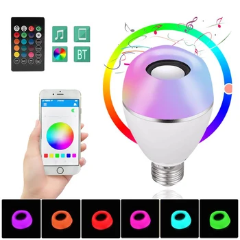 

Smart Music Speaker Bulb E27 LED Bulb 6W Music Playing Wireless Led Lamp with Remote Control 4 Different Dynamic Light Effect