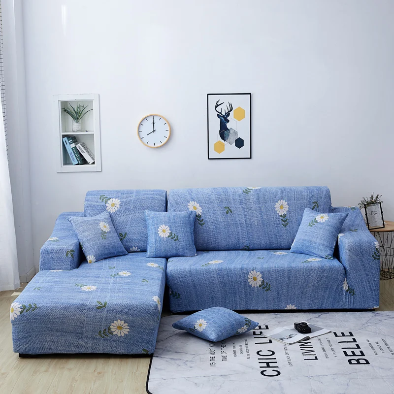 2 шт. принтованные Чехлы для углового дивана универсальные эластичные l-образные диванные чехлы для гостиной шезлонги - Цвет: H